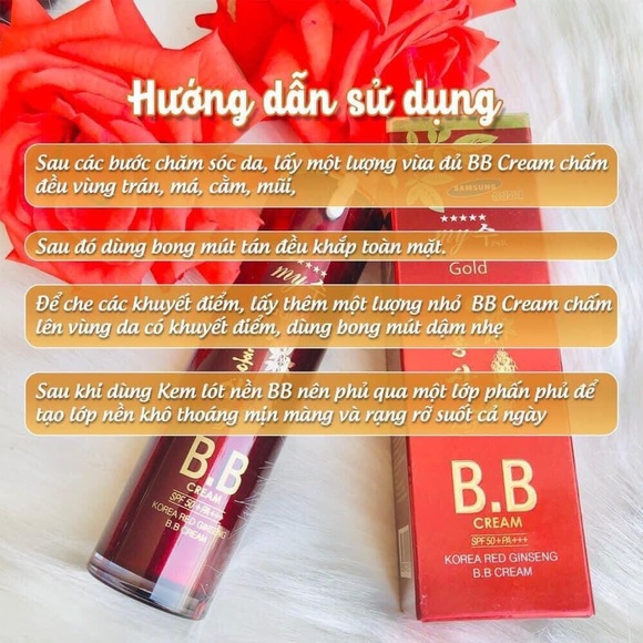 MY SU GOLD Korea Red Ginseng BB Cream SPF 50+ PA++++ 40ml. Made In Korea - Picture 4 of 9